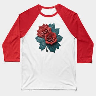 Deux fleurs rouges Baseball T-Shirt